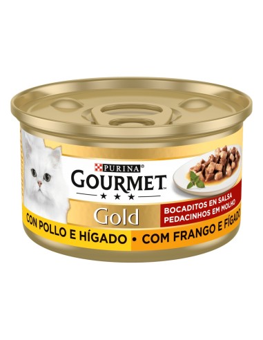 GOURMET GOLD Bocaditos en Salsa con Pollo/Higado 85 gr