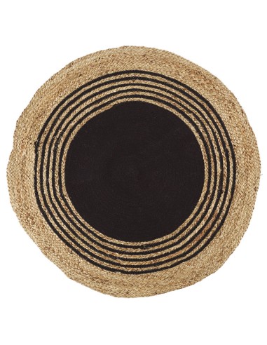 ALFOMBRA YUTE-NEGRO DIAMETRO 90 CM.