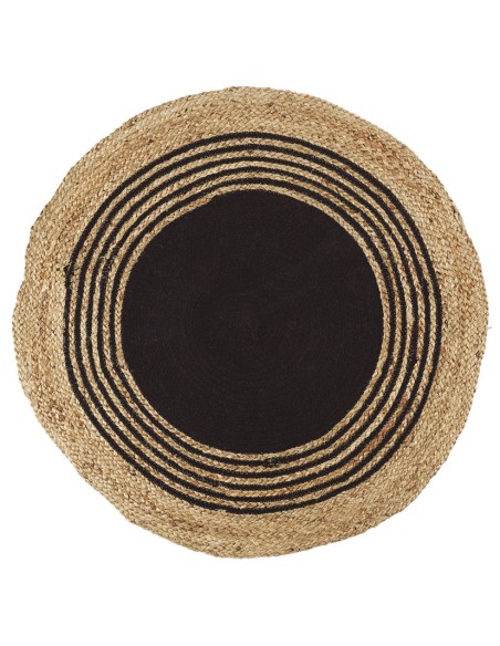 ALFOMBRA YUTE-NEGRO DIAMETRO 90 CM.