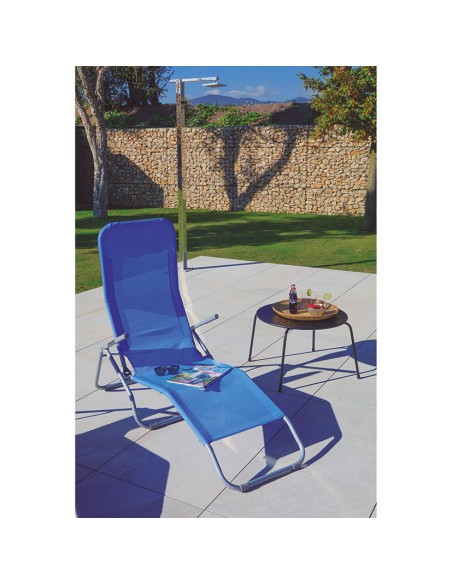 TUMBONA ACERO/TEXTILENE RECLIN.AZUL
