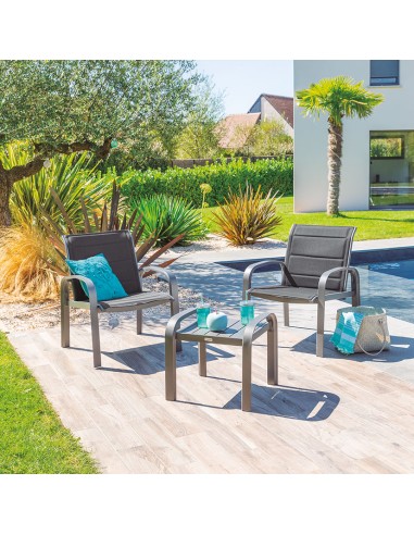 CONJUNTO METÁLICO 2 SILLONES+MESA. ANT.