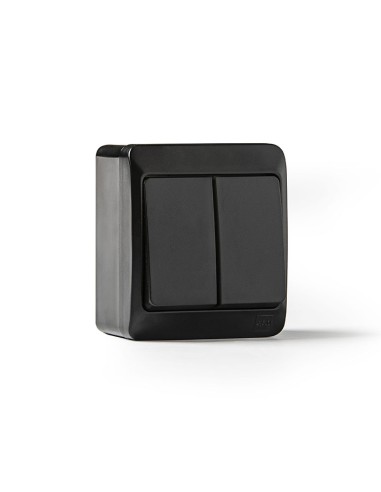 DOBLE INTERRUPTOR ESTANCO 10A-250V NEGRO