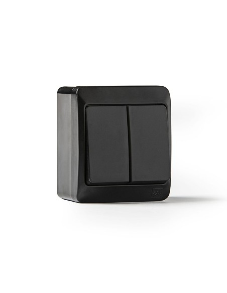 DOBLE INTERRUPTOR ESTANCO 10A-250V NEGRO
