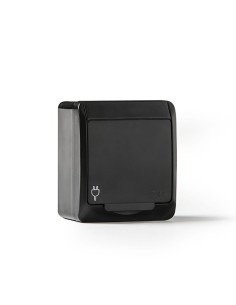 BASE TT LATERAL ESTANCO 16A-250V NEGRO