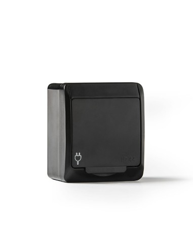 BASE TT LATERAL ESTANCO 16A-250V NEGRO