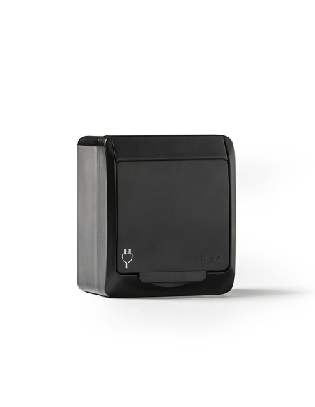 BASE TT LATERAL ESTANCO 16A-250V NEGRO
