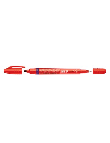 MARCADOR DE TINTA DOBLE PUNTA ROJO