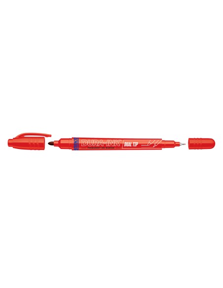 MARCADOR DE TINTA DOBLE PUNTA ROJO