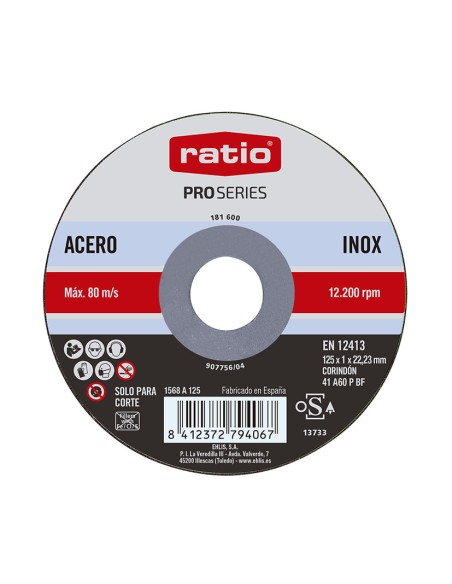 DISCO CORTE INOX/METAL 125X1  RATIO+