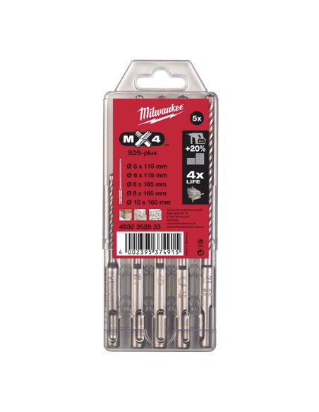 BROCA SDS-PLUS MX4 JGO.5  MILWAUKEE