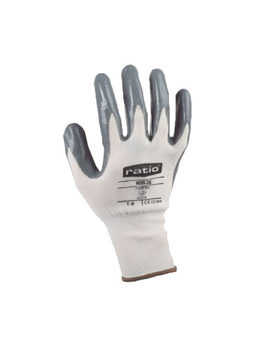 GUANTE POLIEST.C/RECUBR.NITRILO GRIS.T/9