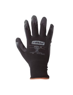 GUANTE NYLON C/RECUBR.NITRILO NEGR. T/9