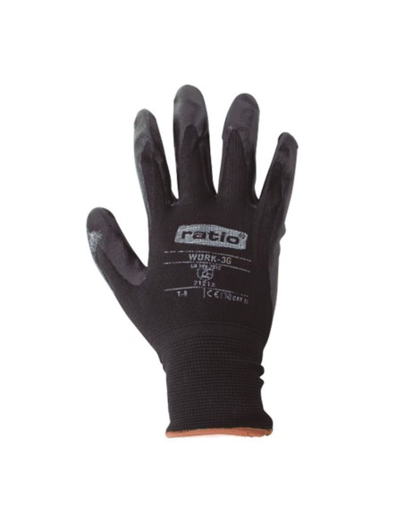 GUANTE NYLON C/RECUBR.NITRILO NEGR. T/9