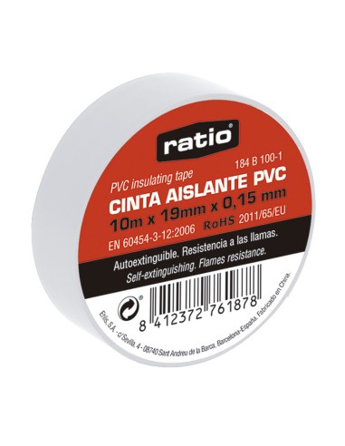 CINTA AISLANTE 19X10M.BLANCA 0,15MM