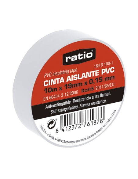 CINTA AISLANTE 19X10M.BLANCA 0,15MM