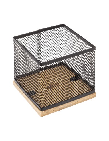 PORTALAPICES OFICINA METAL/BAMBU HAVI