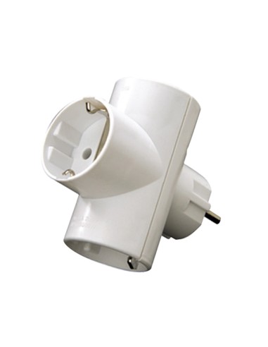 ADAPTADOR ENCHUFE TRIPLE BLANCO