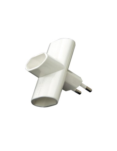 ADAPTADOR ENCHUFE TRIPLE ESPIGA 4 MM BL