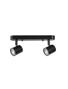 APLIQUE KEEPER 2 FOCOS S/BOMBILLA NEGRO