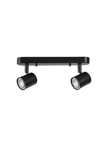 APLIQUE KEEPER 2 FOCOS S/BOMBILLA NEGRO