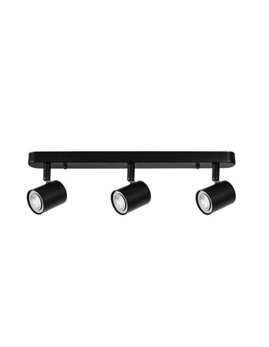 APLIQUE KEEPER 3 FOCOS S/BOMBILLA NEGRO