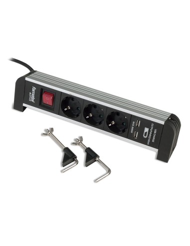 BASE ENCHUFE MULTIPLE 3 TOMAS C/USB
