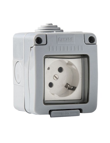 BASE TT LATERAL ESTANCO 16A-250V  DUOLEC
