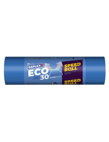 BOLSAS BASURA ECO AZUL 55X60CM.15U.