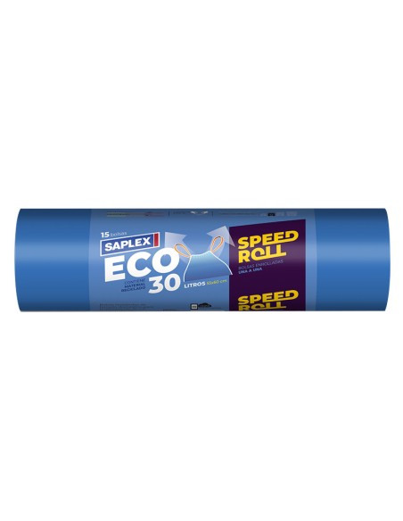 BOLSAS BASURA ECO AZUL 55X60CM.15U.