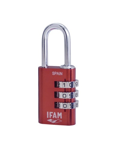 CANDADO ALUM. COMBINACION  ROJO. 30 MM.