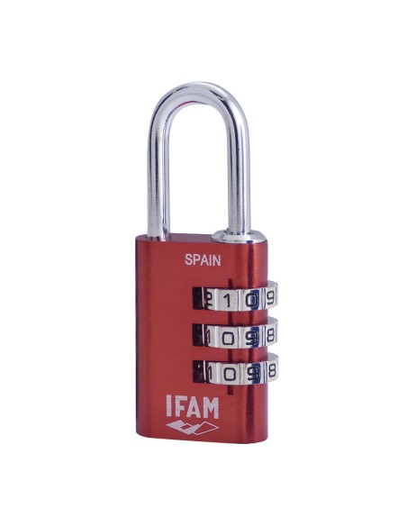 CANDADO ALUM. COMBINACION  ROJO. 30 MM.
