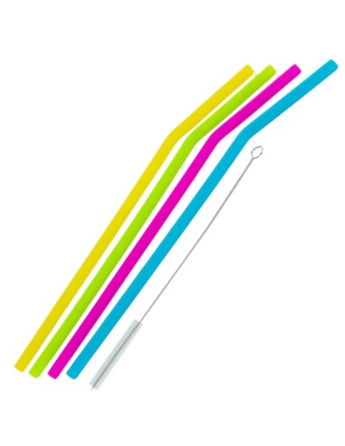 CAÑITAS REUTILIZABLES SILICONA JGO. 4 UN