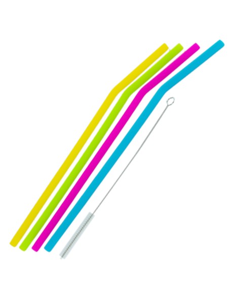 CAÑITAS REUTILIZABLES SILICONA JGO. 4 UN
