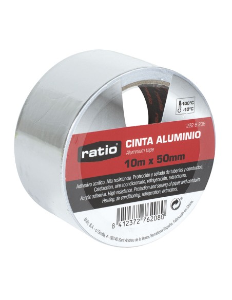 CINTA ADHESIVA DE ALUMINIO 50MMX10M