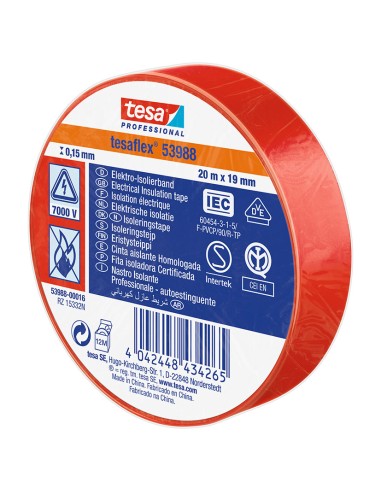 CINTA AIS.TESAFLEX 19X20M.NG.TESA ROJO