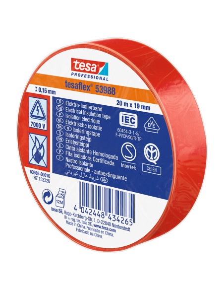 CINTA AIS.TESAFLEX 19X20M.NG.TESA ROJO