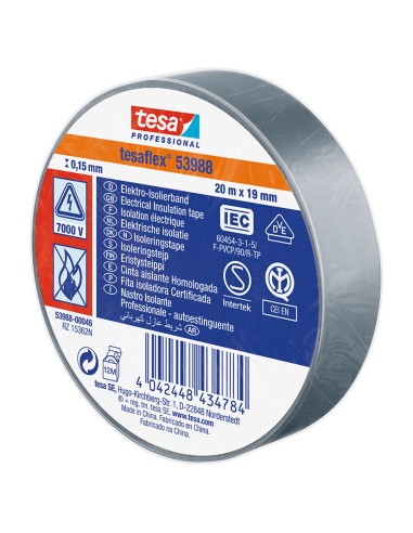 CINTA AIS.TESAFLEX 19X20M.NG.TESA GRIS