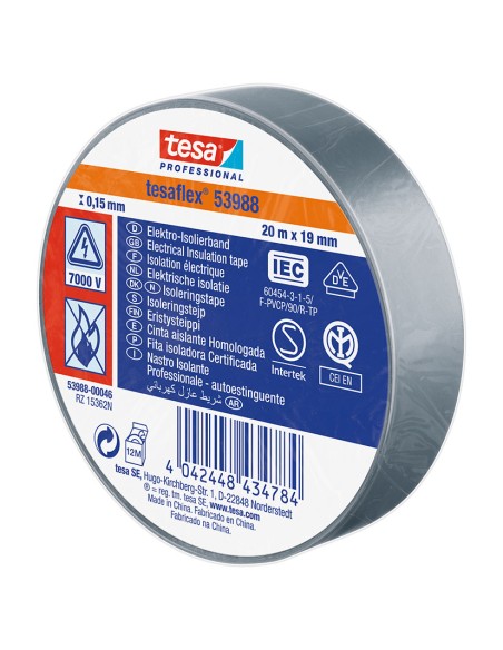 CINTA AIS.TESAFLEX 19X20M.NG.TESA GRIS