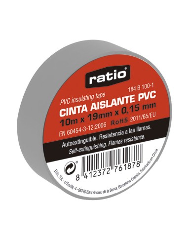 CINTA AISLANTE 19X20M GRIS  0,15MM