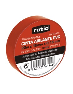 CINTA AISLANTE 19X20M ROJA  0,15MM