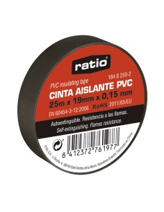 CINTA AISLANTE 50X25M NEGRA  0,15MM