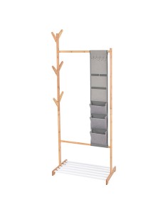 COLGADOR BAMBU C/REPISA 65X38X167 CM.