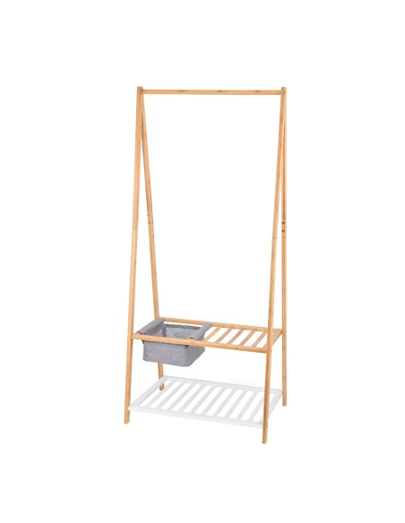 COLGADOR BAMBU C/REPISA 70X45X160 CM.