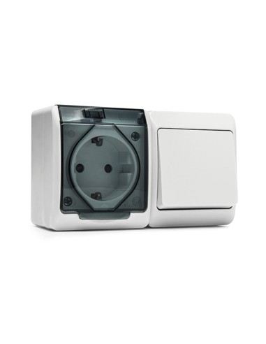 CONMUTADOR + ENCHUFE EST 16A-250V BLANCO