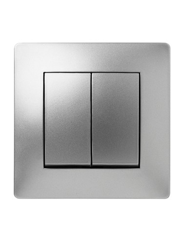 CONMUTADOR DOBLE HABITAT15 10A-250V ALU.
