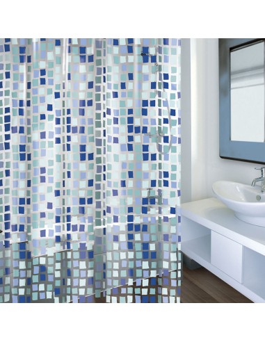 CORTINA BAÑO PVC 180X200CM.CONCEPT AZUL