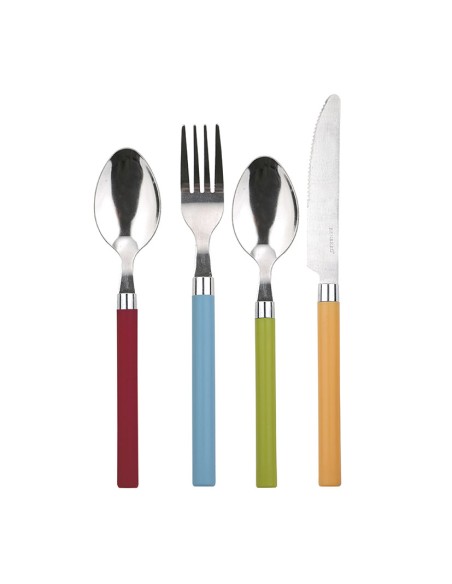 CUBIERTOS MGO.PLAST.HAPPIE COLORS 24 PZ
