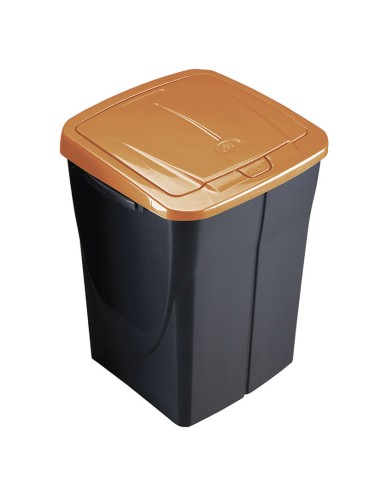 CUBO ECOBIN 45L. CON TAPA NARANJA