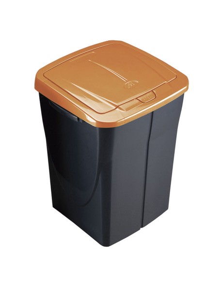 CUBO ECOBIN 45L. CON TAPA NARANJA