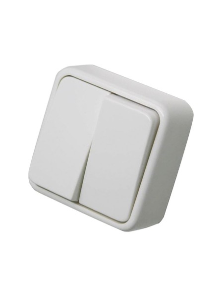 DOBLE CONMUTADOR SUPERFICIE BLANCO